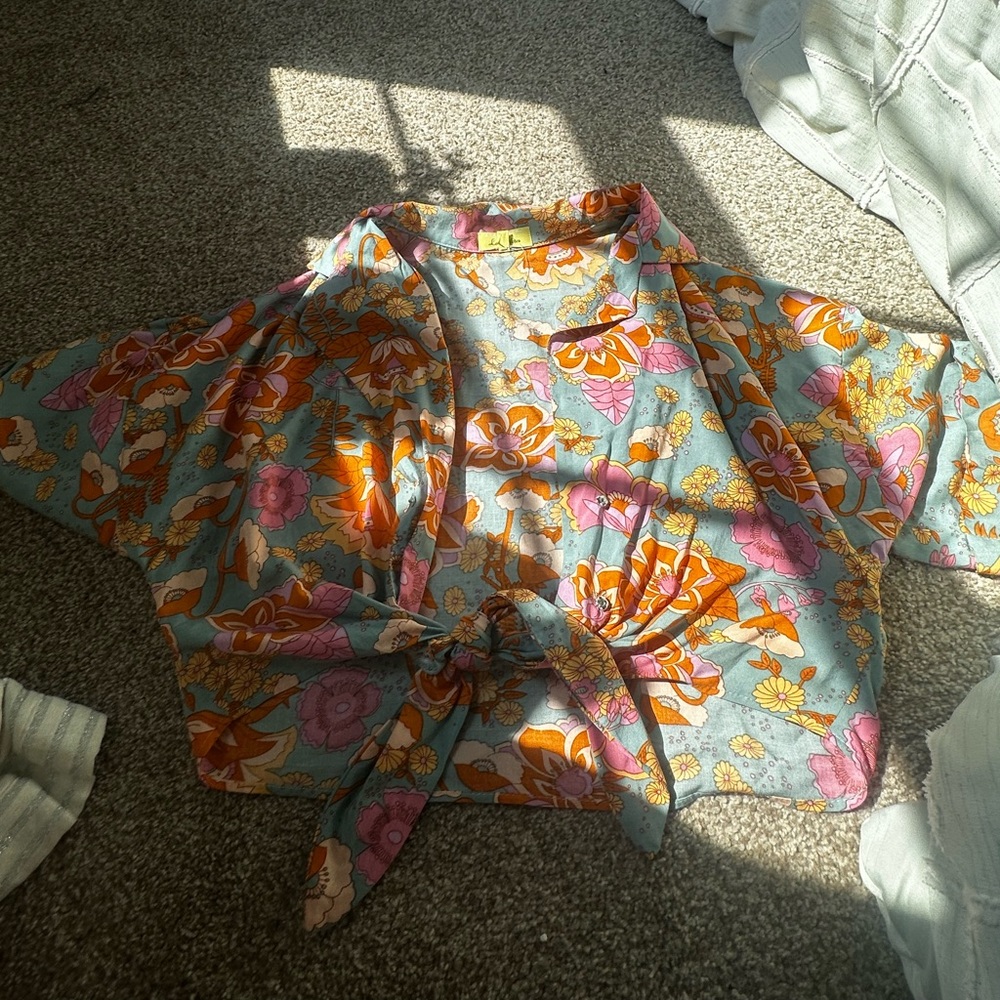 Colorful short sleeve button up